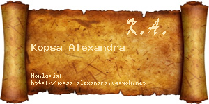 Kopsa Alexandra névjegykártya