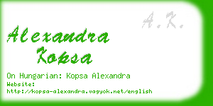 alexandra kopsa business card
